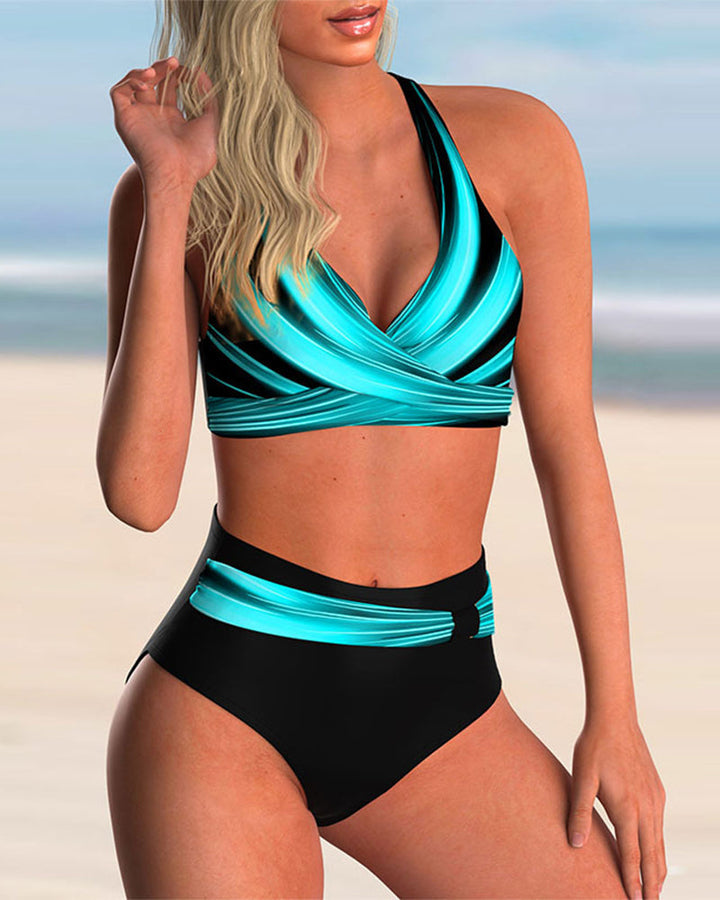 Liliana Cross-Tie Printed Bikini Set
