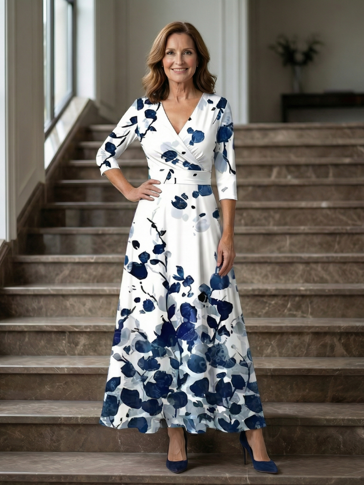 Poppy Print Wrap Midi Dress