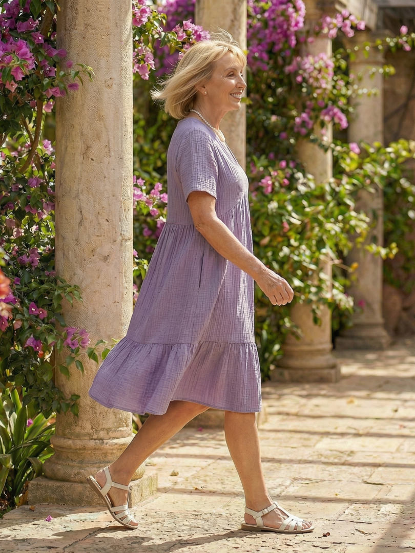 Figure-Flattering Brunch-Ready Woven A-Line Dress