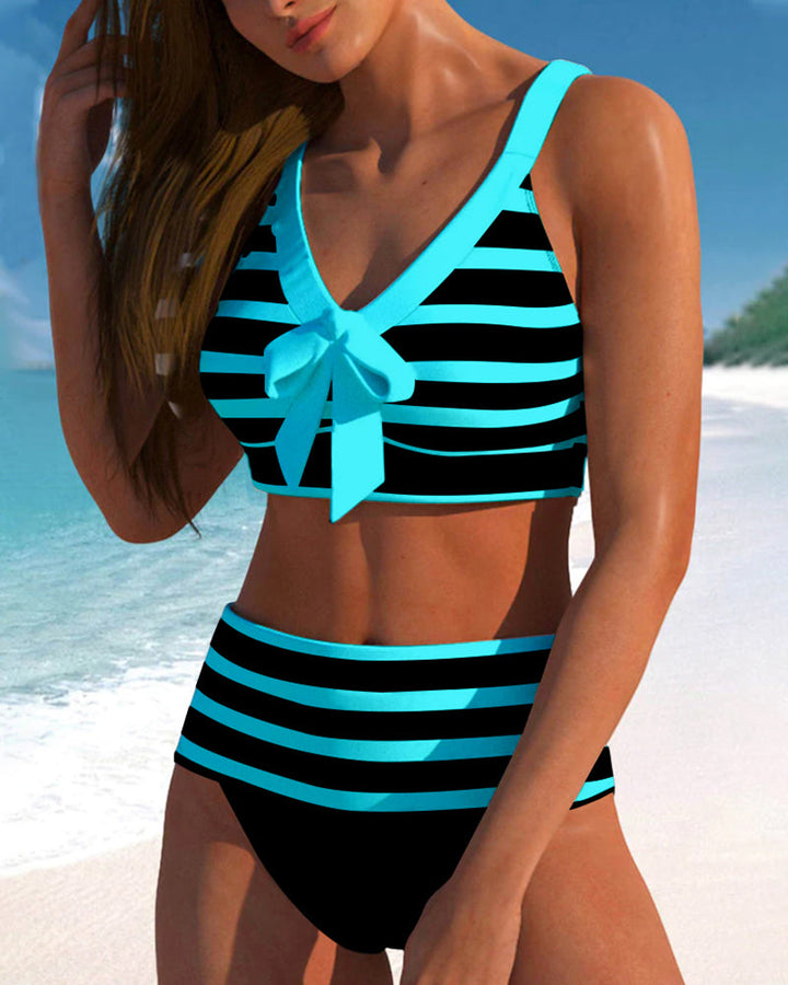 Lula High-Waisted Striped Bikini