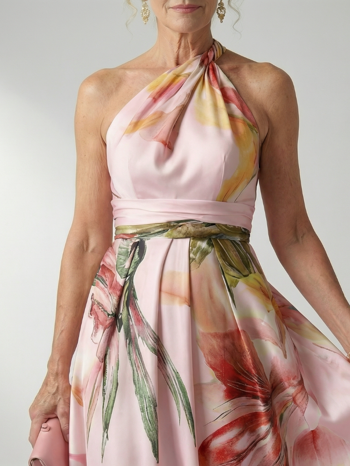 Hibiscus Halter Maxi Dress