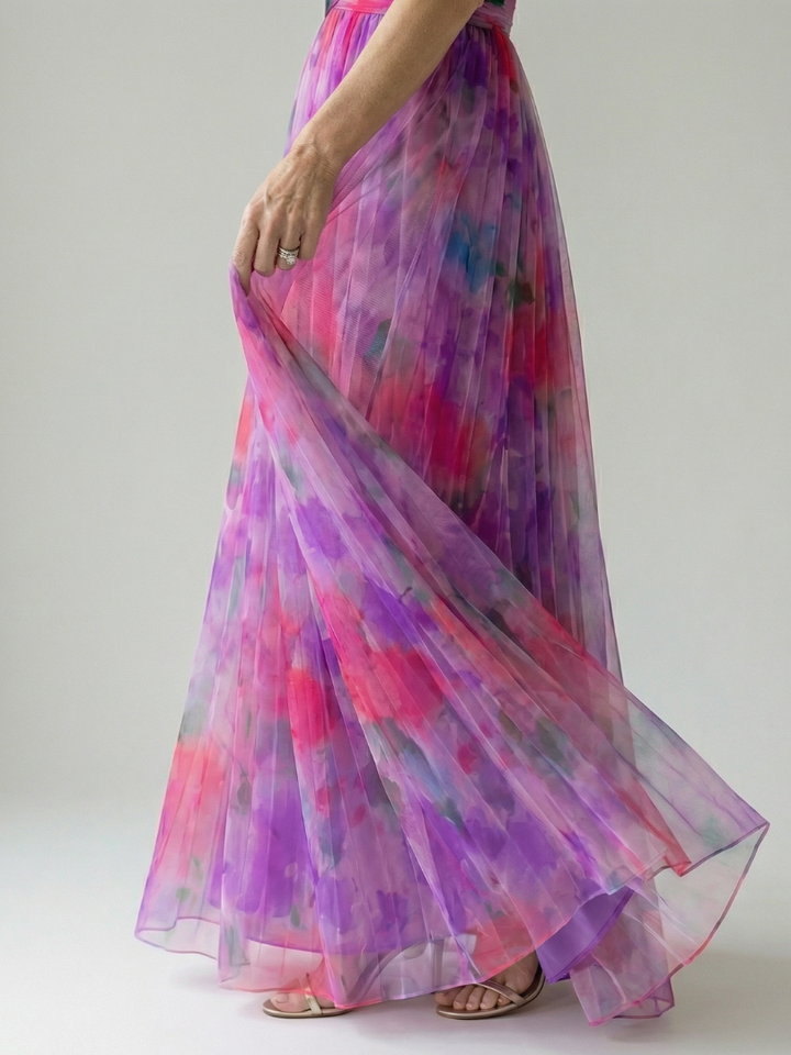 Watercolor Floral Wrap Maxi Dress