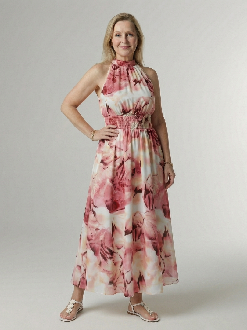 Buttercup Tie-Dye Halter Maxi Dress