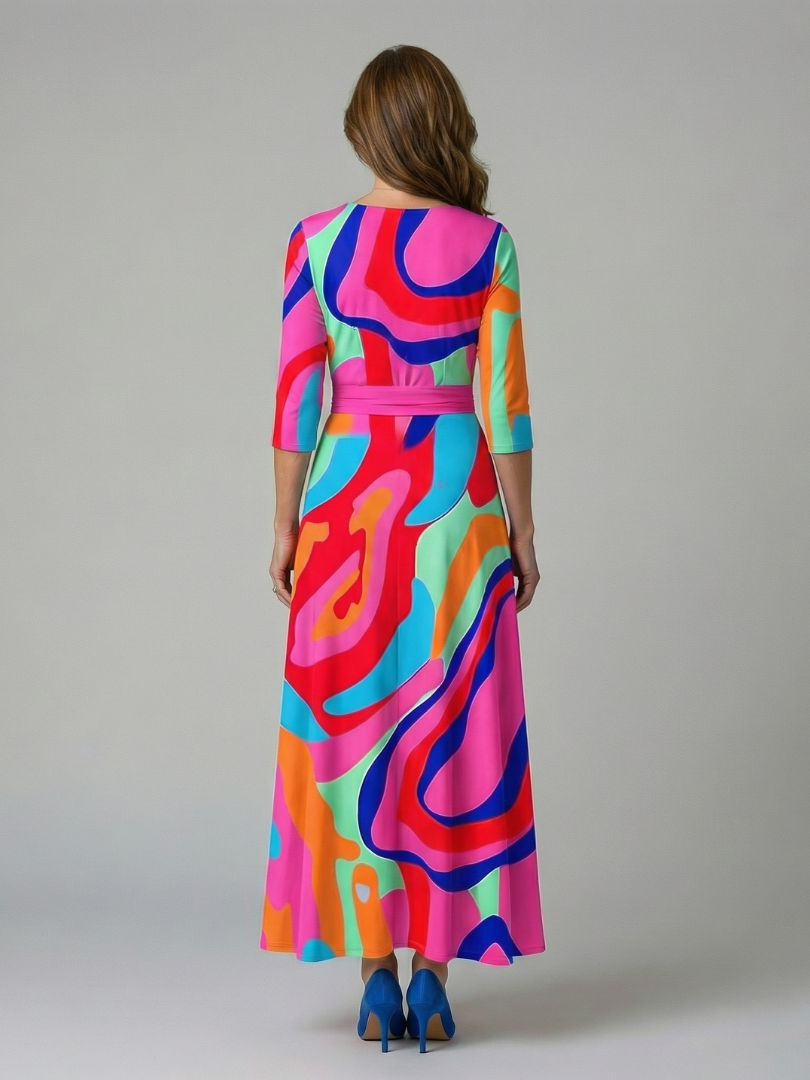 Poppy Print Wrap Midi Dress