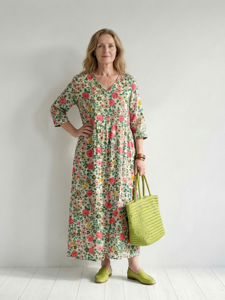 Garden Party Scattered Floral Midi Dress