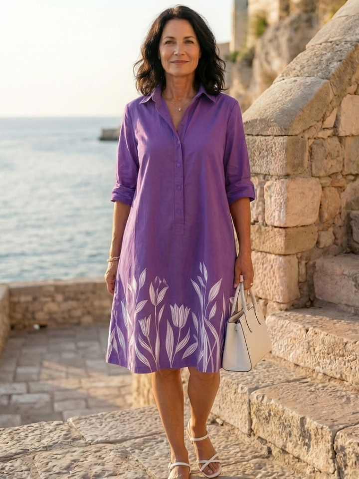 Romantic Moonlit Garden Floral Chiffon Maxi Dress