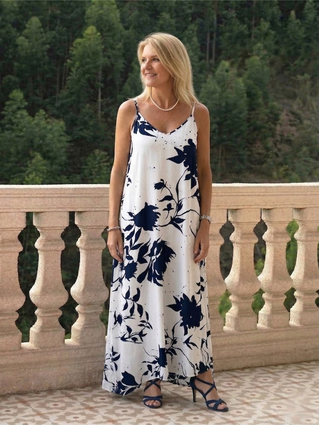 Full Size Floral Print Sleeveless Maxi Dress Plus Size