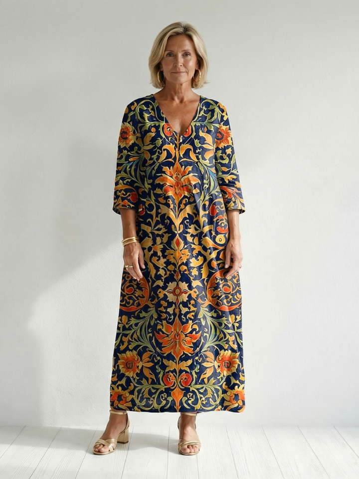 Garden Party Ornate Floral Midi Dress