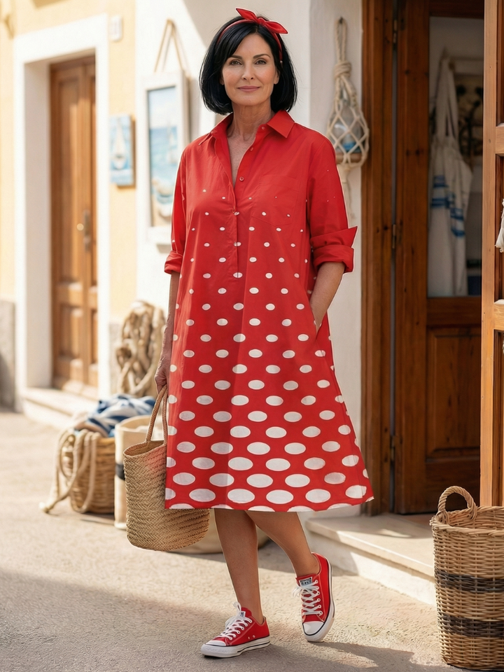 Sunshine Ready Polka Dot Brunch Dress