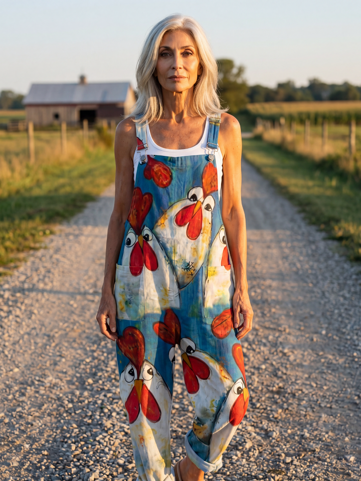 Brunch-Ready Playful Motif Jumpsuit