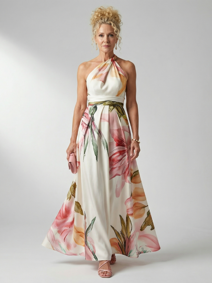 Hibiscus Halter Maxi Dress
