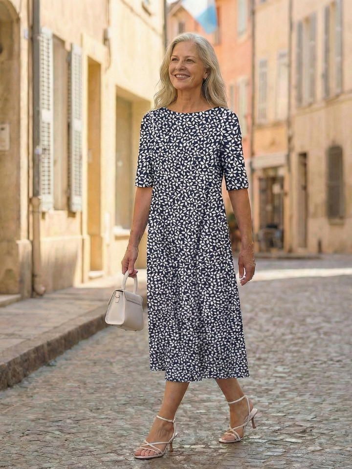 Seaside Brunch Breezy Coastal Print Dress