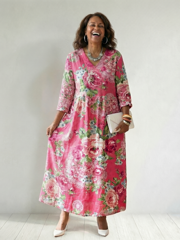 Garden Party Flowy Floral Midi Dress