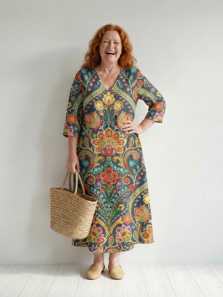 Figure-Flattering Garden Party Midi Dress
