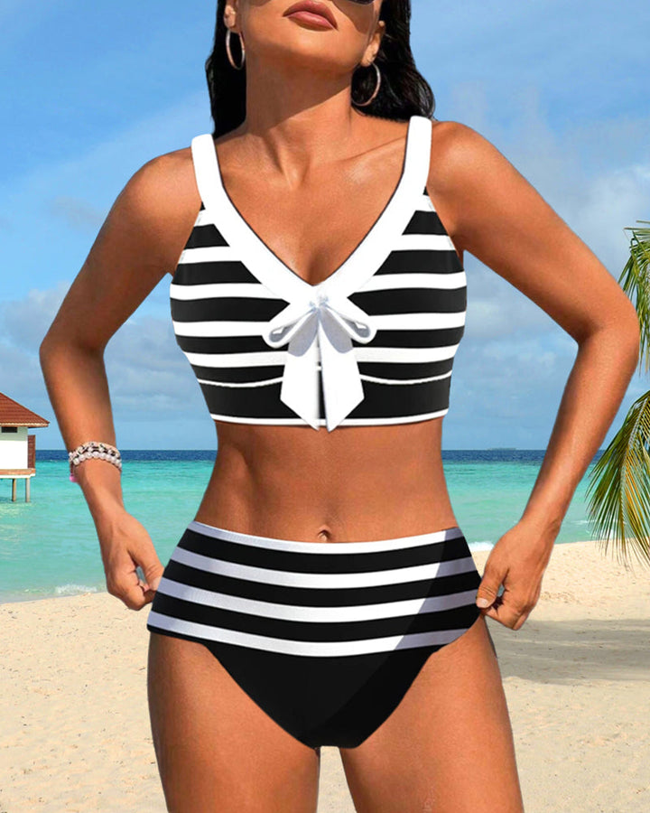 Lula High-Waisted Striped Bikini