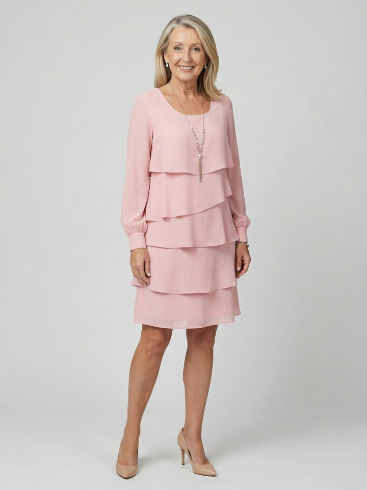 Desk-to-Dinner Layered Knee-Length Sheath Dress