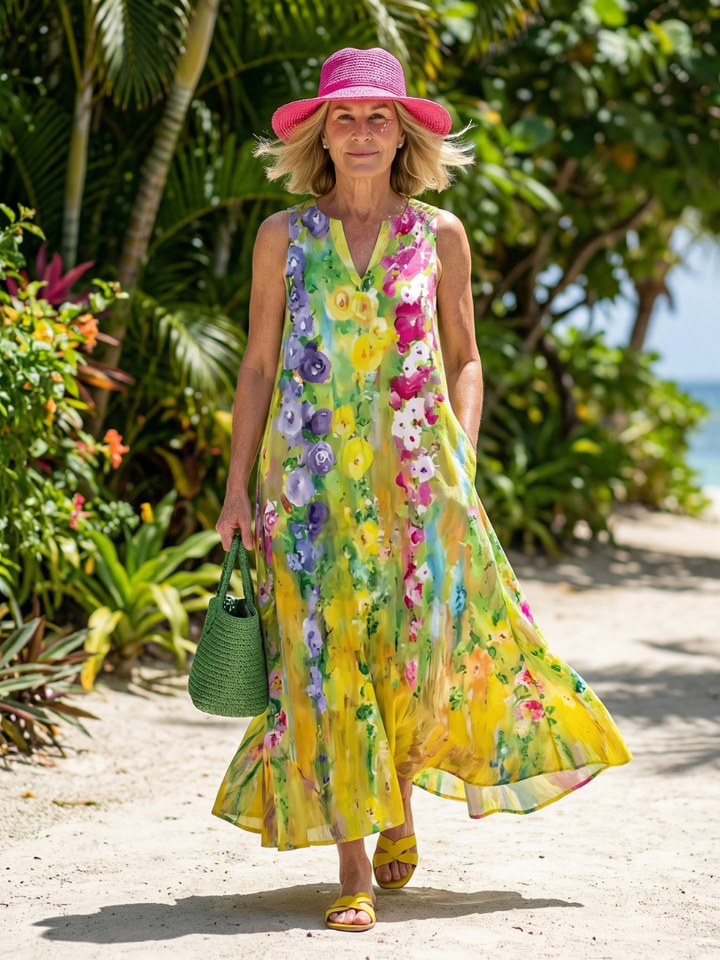 Effortless Garden Party Flowy Maxi Dress