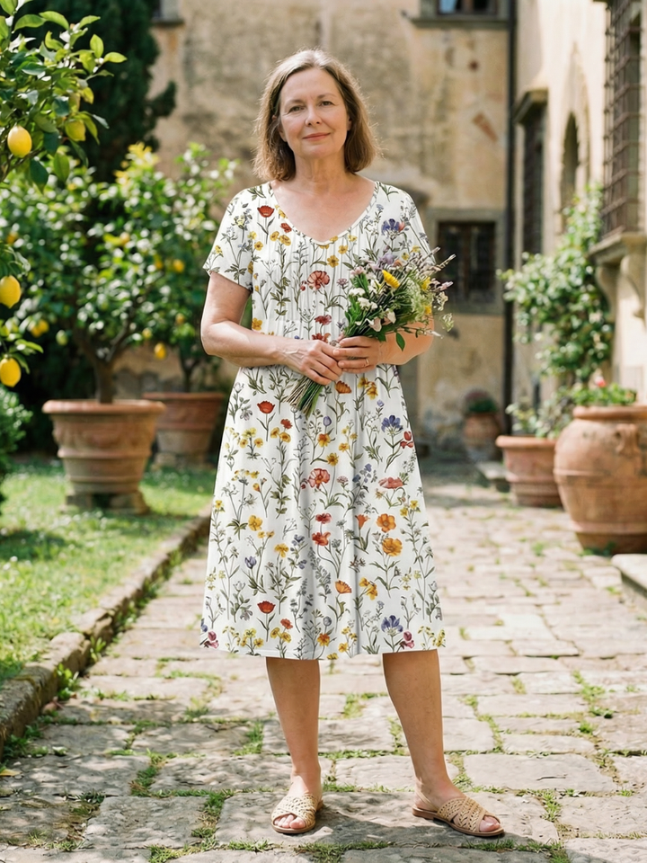 Romantic Wildflower Garden Party Midi Dress