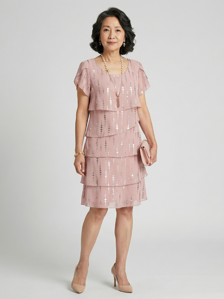 Office-Ready Poise Dot Print Knee-Length Dress