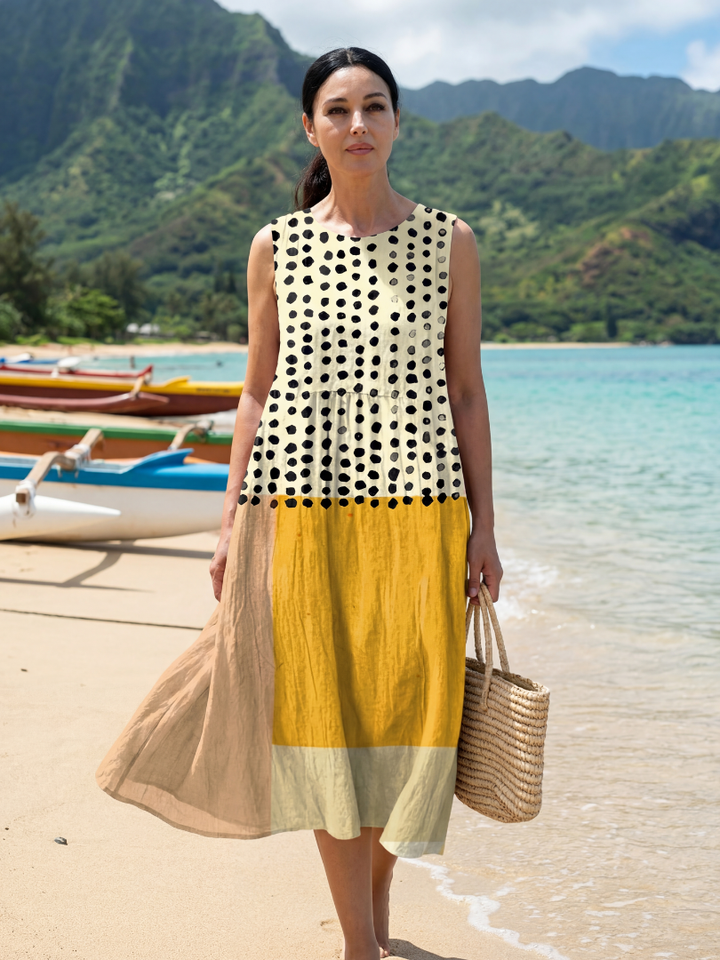 Romantic Garden Party Dot Midi Dress