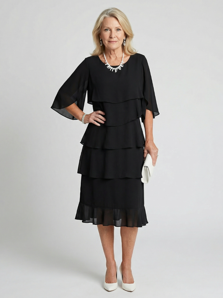 Twirl-Worthy Tiered Garden Party Midi Dress