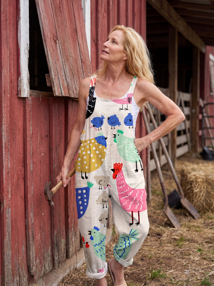 Effortless Weekend Printed Strap Jumpsuit