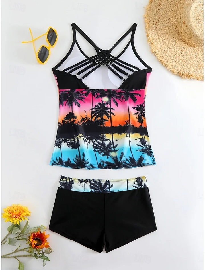 La Habana Tropical Tankini Set with Swim Bottoms