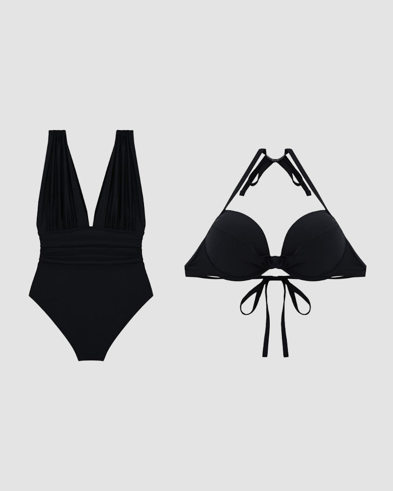 Luxurious Shaping Deep V-Neck Swimsuit