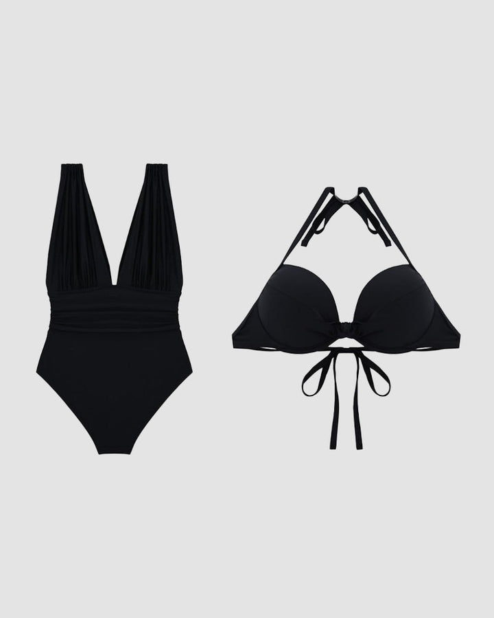 Luxurious Shaping Deep V-Neck Swimsuit