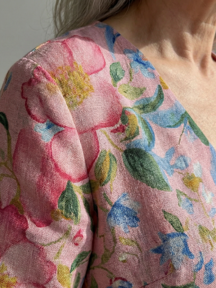 Rose Gold Floral Midi Dress