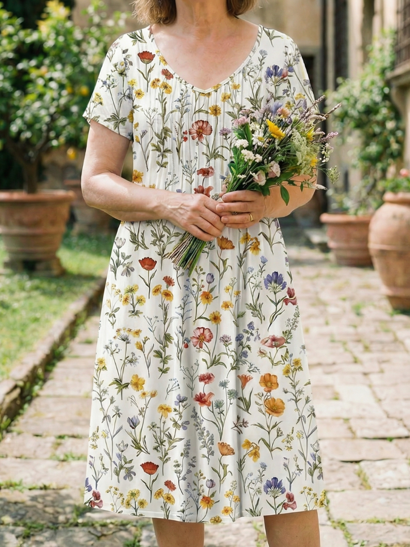 Romantic Wildflower Garden Party Midi Dress