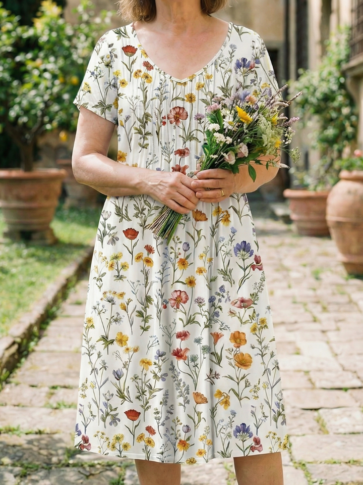 Romantic Wildflower Garden Party Midi Dress