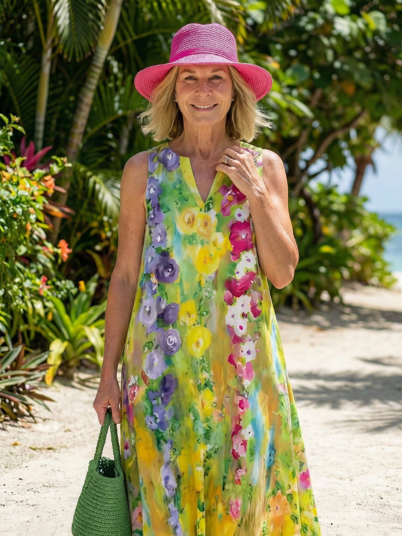 Effortless Garden Party Flowy Maxi Dress