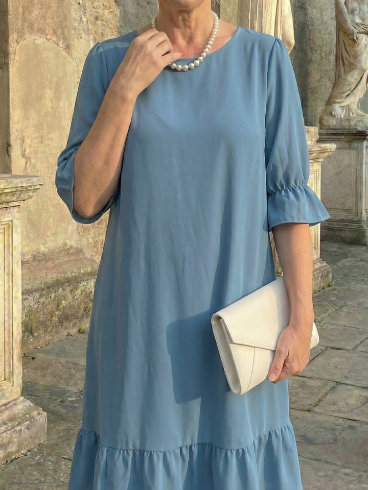 Brunch-Ready Ruffle-Hem Fit-and-Flare Dress