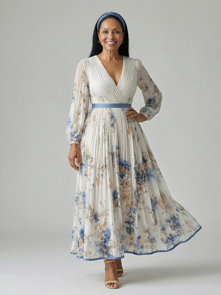 Cornflower Blue Floral Maxi Dress