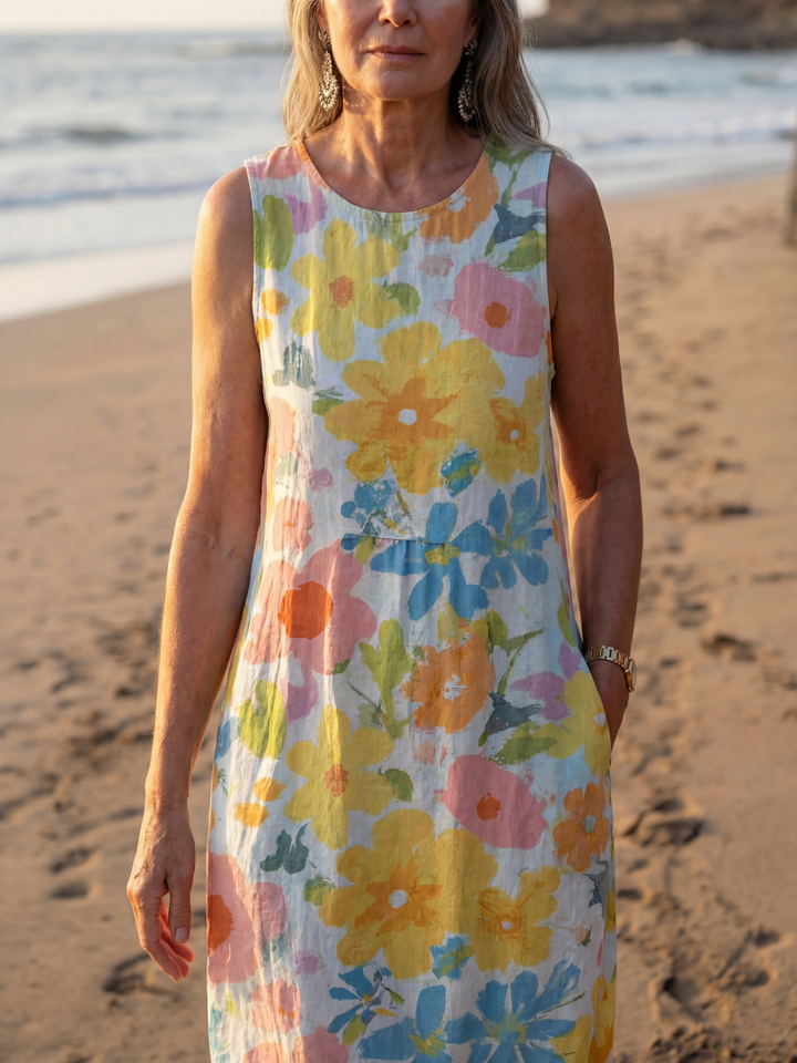 Seaside Brunch Textured Midi Dress