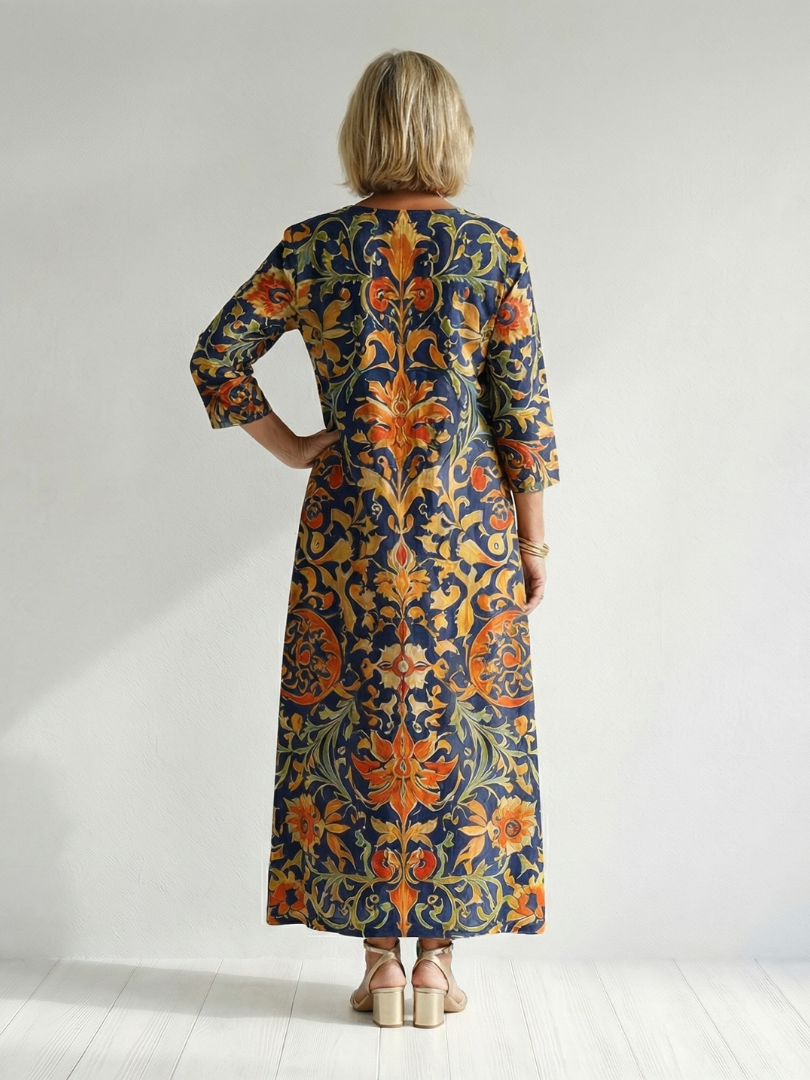 Garden Party Ornate Floral Midi Dress