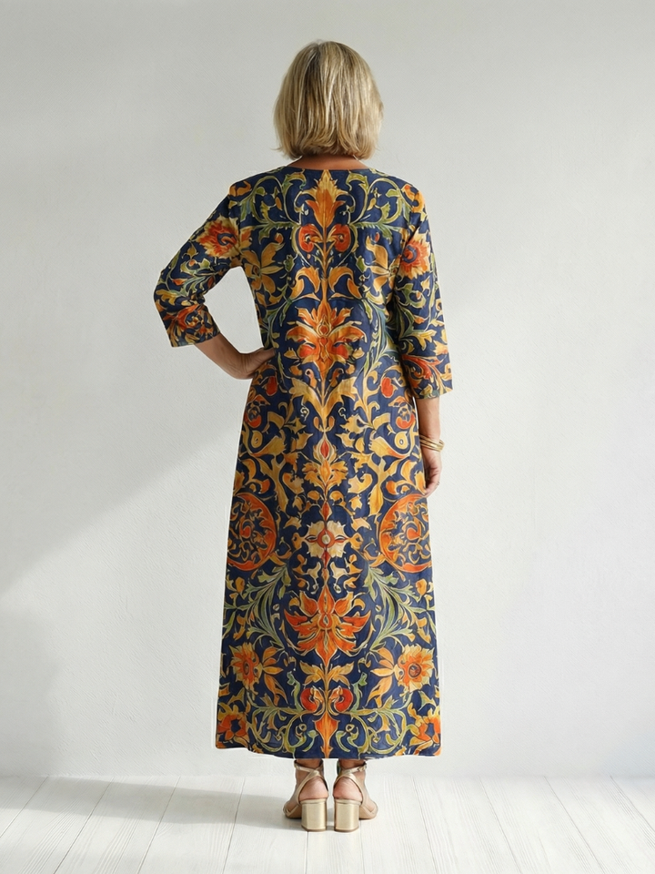 Garden Party Ornate Floral Midi Dress