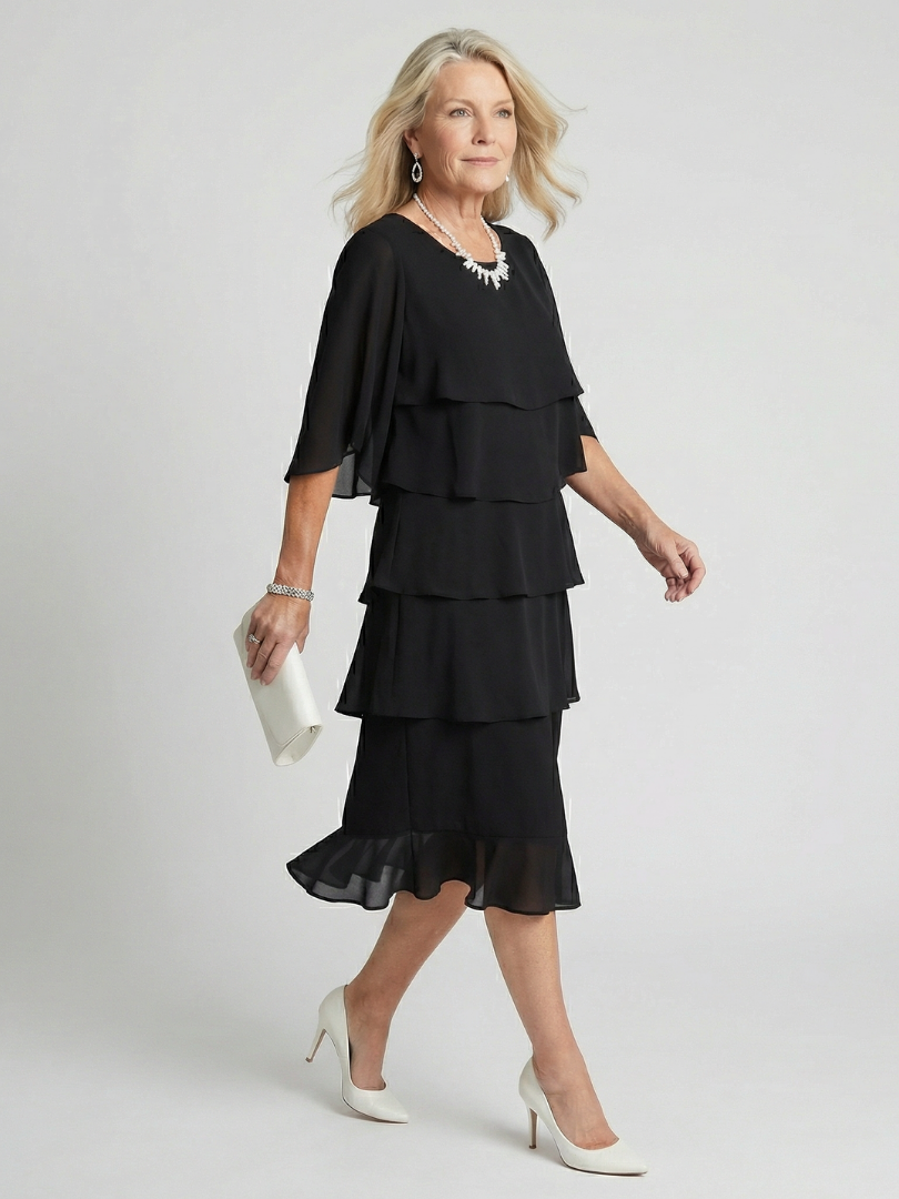 Twirl-Worthy Tiered Garden Party Midi Dress