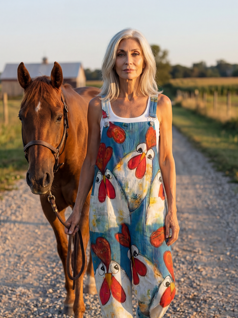 Brunch-Ready Playful Motif Jumpsuit