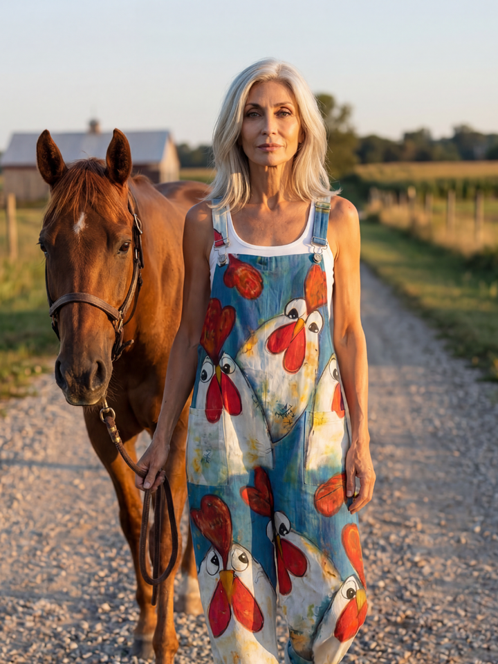 Brunch-Ready Playful Motif Jumpsuit