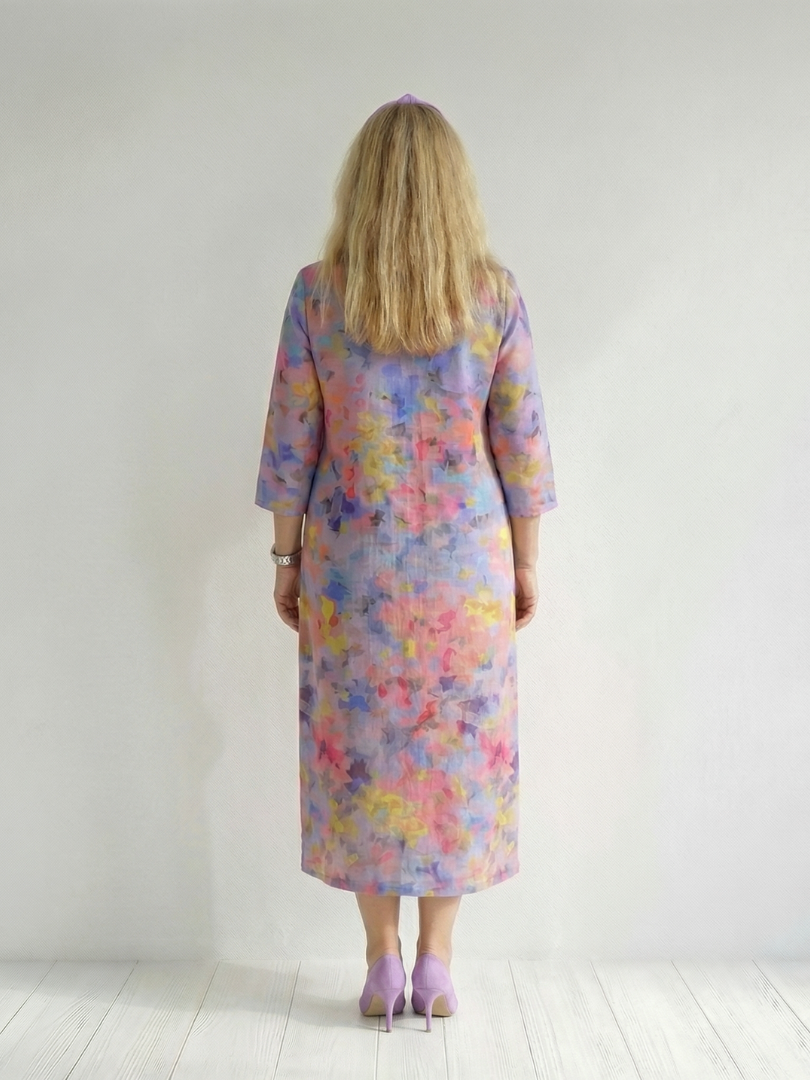Garden Party Abstract Floral Midi Dress
