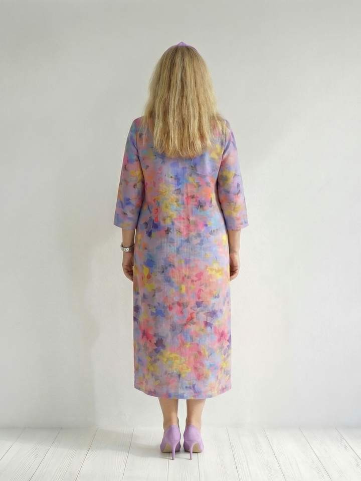 Garden Party Abstract Floral Midi Dress