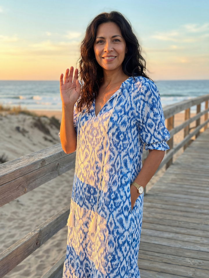 Vacation Ready Coastal Flowy Midi Dress