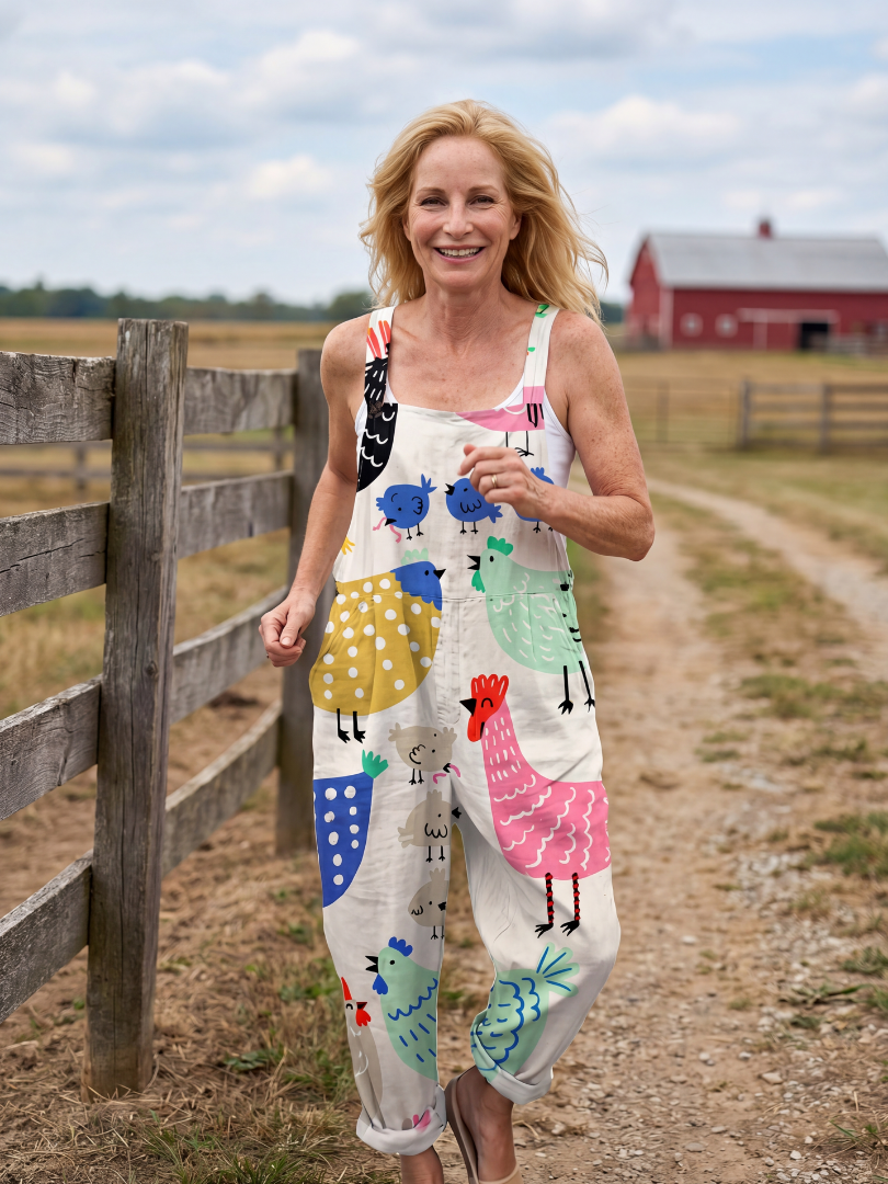 Effortless Weekend Printed Strap Jumpsuit