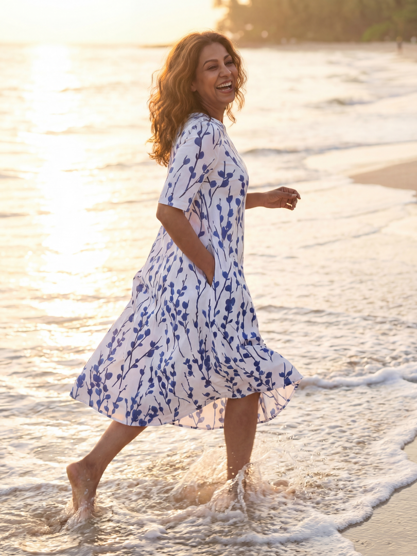 Garden Party Flowy Floral Midi Dress