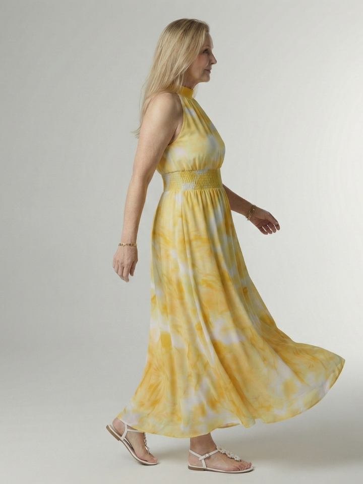 Buttercup Tie-Dye Halter Maxi Dress