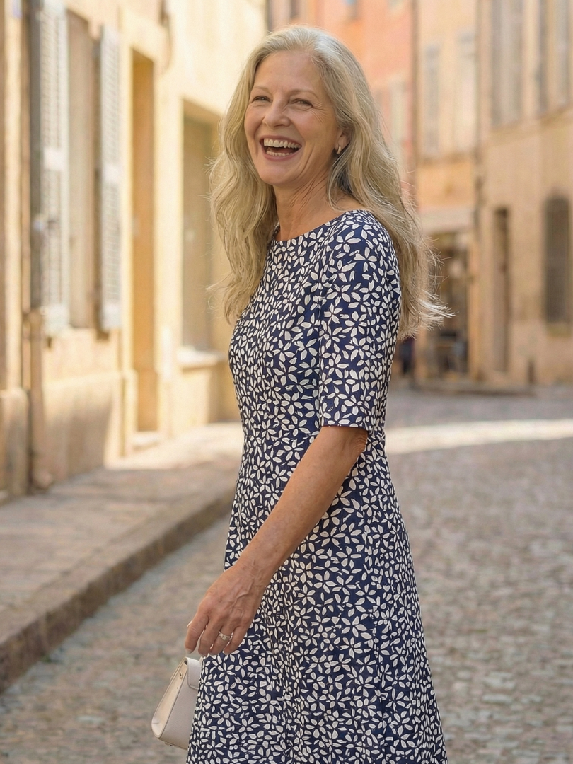 Seaside Brunch Breezy Coastal Print Dress