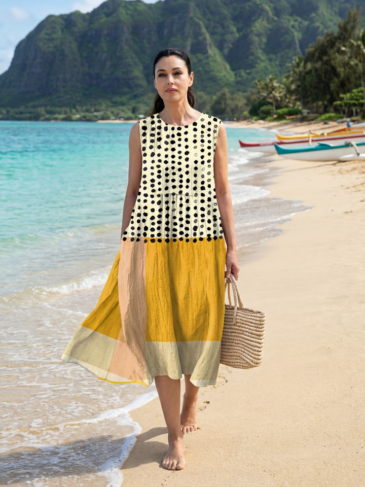 Romantic Garden Party Dot Midi Dress