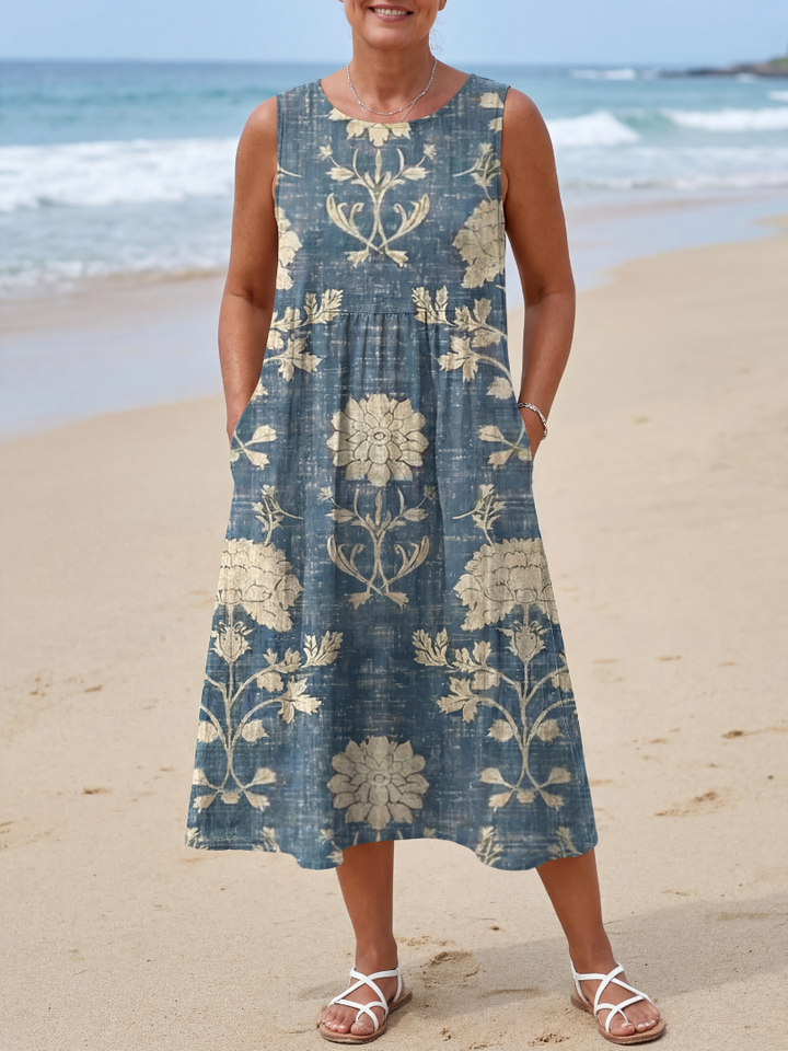 Seaside Brunch Floral Midi Dress